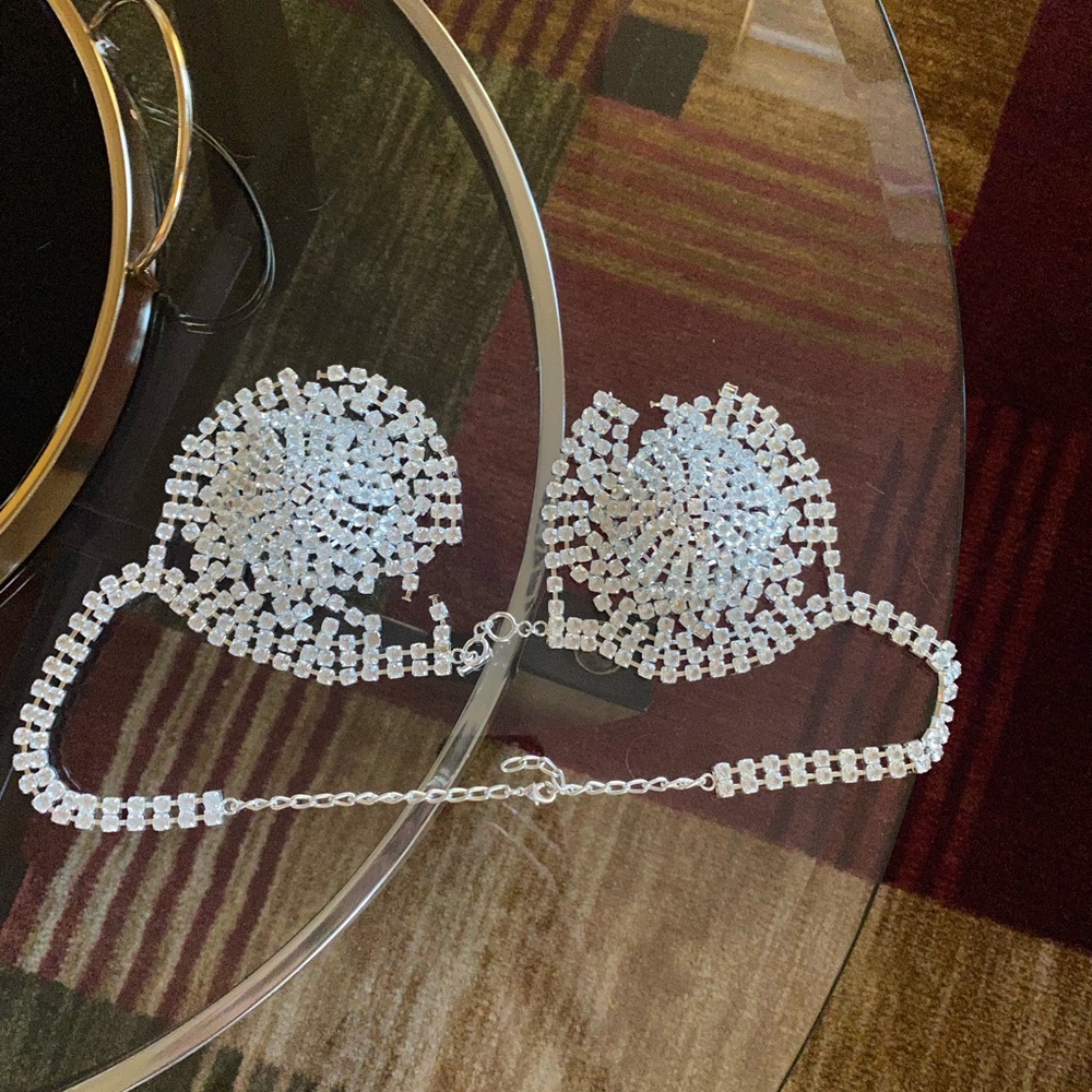FREDERICKS OF HOLLYWOOD VINTAGE RHINESTONE LINGERIE. UNDERWEAR AND BRA! - Picture 10 of 11